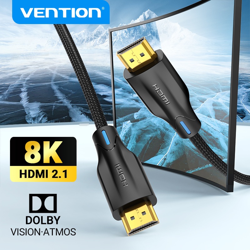 Vention HDMI Cable 2.1 8K 3D 1080P HDMI Adapter for HDTV LCD Projector