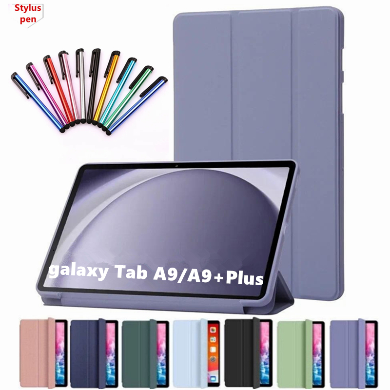 Para Samsung Galaxy Tab A9 + Plus SM-X210 X216B X218 11'A9 8.7 " X110 X115N 2023 Estojo De Mesa Suporte Magnético Tampa De Couro Com Flip De Silicone Capa Macia