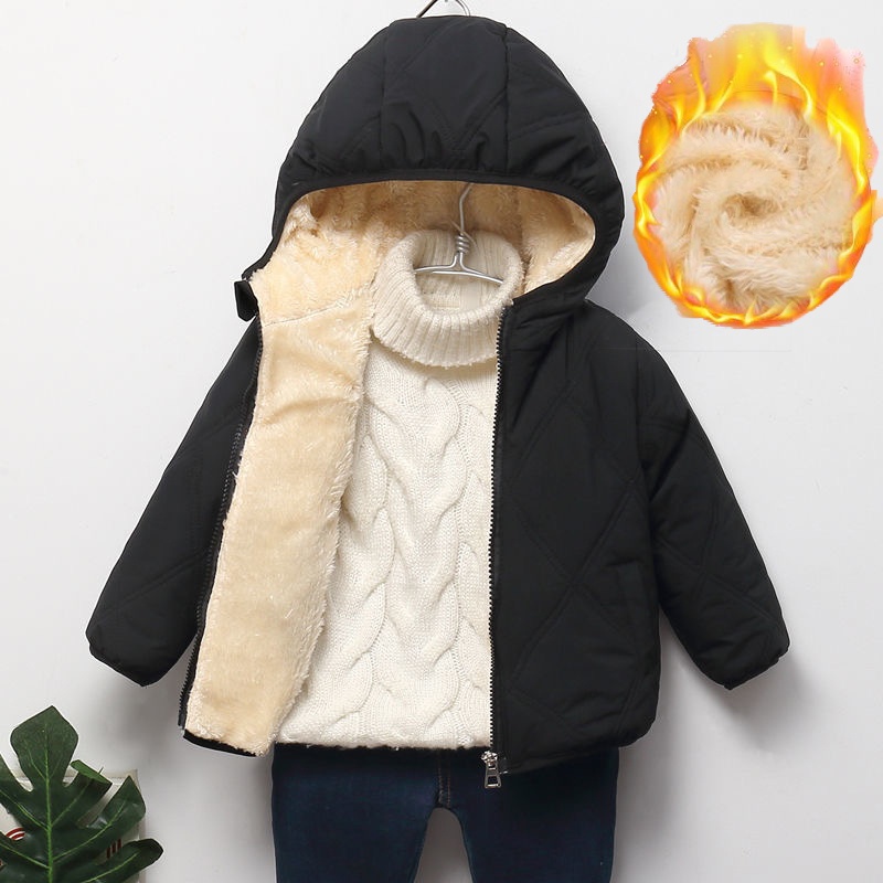 Casacos De Bebê Inverno Espessos Quentes Para Meninos Lã De Cordeiro Mais Veludo Roupas Exteriores