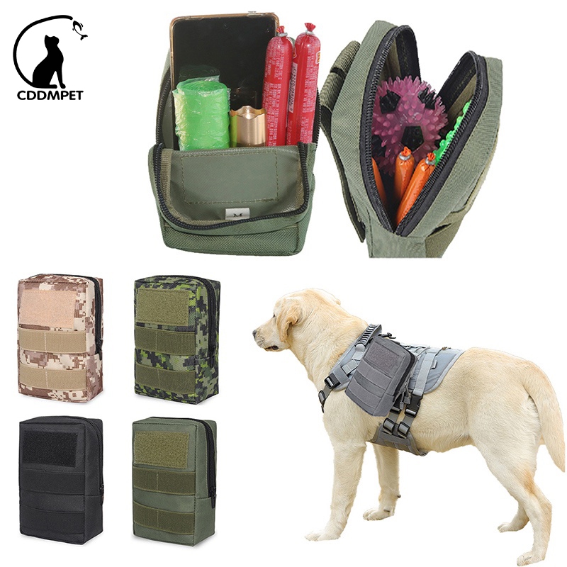 Mochila Pet Para Cachorro Arnês Tático Colete 600D Saco Lanche Pacote De Treinamento Ao Ar Livre