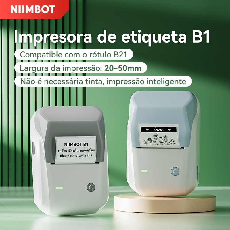 NIIMBOT B1 Impressora Térmica Portátil De Bolso De Etiquetas Sem Fio Fotográfica