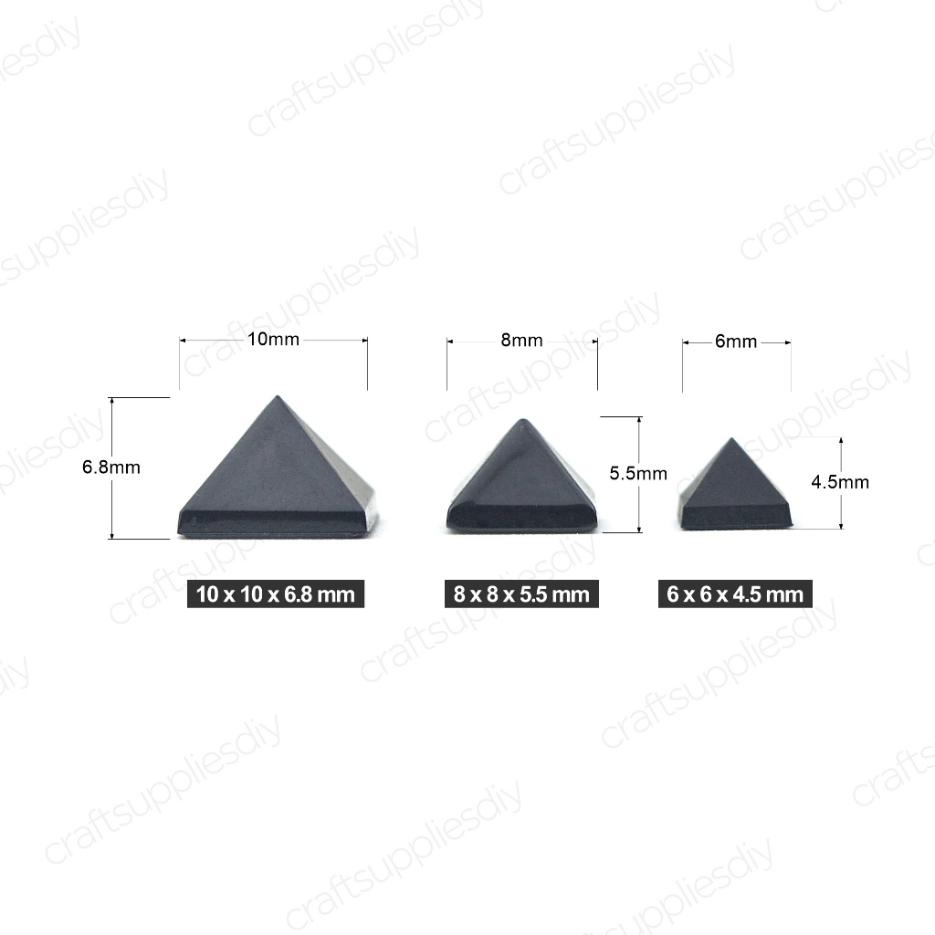 Pinos Em Pirâmide ABS Rebites Para Decoração De Saco De Sapatos 6x6x4,5mm , 8x8x5,5mm , 10x10x6,8mm