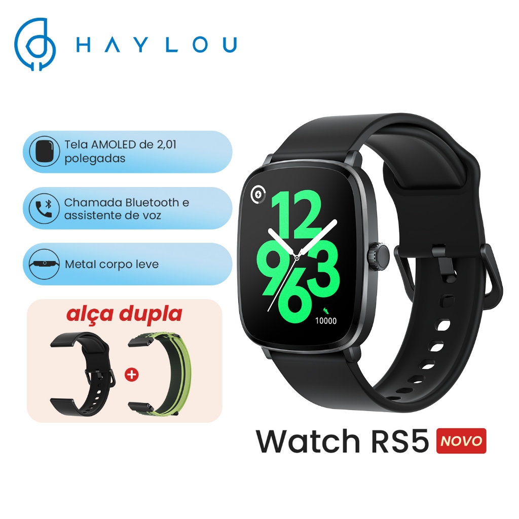 Haylou RS5 SmartWatch 2.01"AMOLED BluetoothCalling À Prova D'água Esportivo Relógio Inteligente 20day Endurance - Mobile & Gadgets