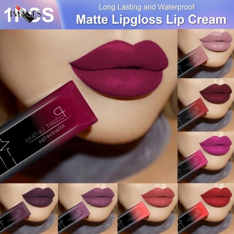 Batom Líquido Matte Velvet/Waterproof Lasting Lip Gloss/Metallic Red Non-stick Cup Nud Ink/Daily Maquiagem Cosmética Básica