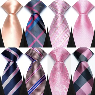 Nova Gravata Masculina 8CM Gravatas Para Homem Clássico Jacquard Tecido Xadrez Listras Sólidas Cor Rosa De Pescoço Vesti em Oferta na Shopee