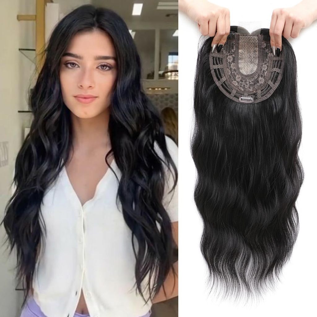 Toppers De Cabelo 60cm Para Mulheres Com Cabelos Desbastados Peças Ondulado Longo Sintéticas Clip De Bangs Em Perucas Preto Natural em Oferta na Shopee