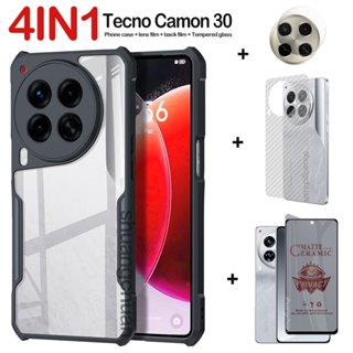 4em1 Para A Caixa Tecno Camon 30 5G Do Telefone À Prova De Choque + Privacidade Membrana Cerâmica + Filme Lentes De Câmera De Retorno em Oferta na Shopee