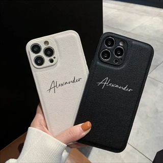 Capa De Couro PU Com Nome Personalizado , Luxuosa Para iPhone 16 17 15 14 13 12 11 Pro Max Coreia em Oferta na Shopee