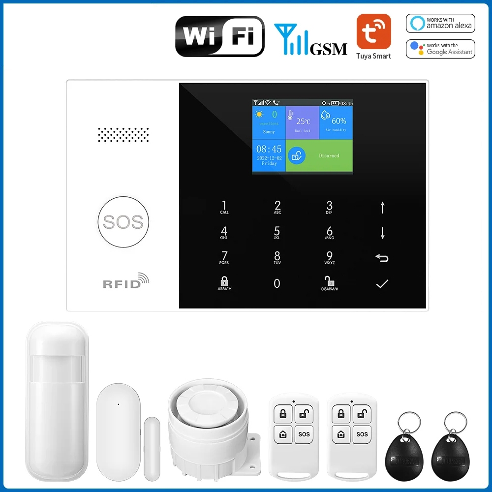 Kit Alarme Residencial Inteligente Segurança Wifi Tuya Smart Gsm Sistema De Para Casa Sem Fio Life App Control Funciona Com ALexa