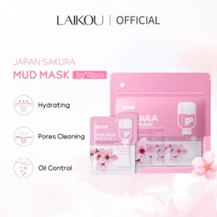 Laikou Sakura Máscara De Limpeza Da Pele Reduzir Acne Pimples Rosto Máscara De Argila Controle De Óleo 5g