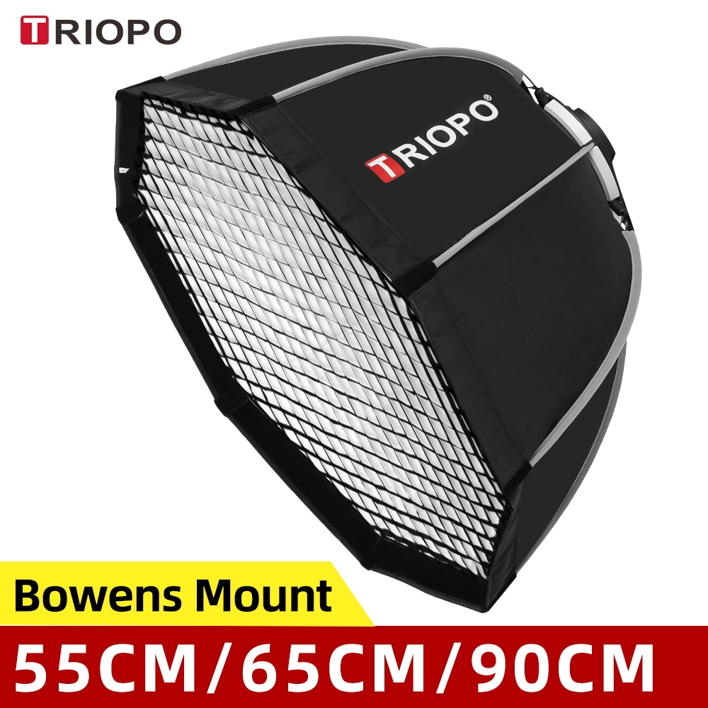 Triopo 55cm 65cm 90cm 120cm Bowens Mount Portátil Octagon Guarda-Chuva Outdoor Softbox + Bolsa De Transporte Para Estúdi