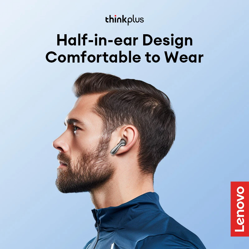 Lenovo Fones De Ouvido Thinkplus LP48 Bluetooth 5.4 Sem Fio Curva Design Confortável Usar Alta Som Analítico Qualidade F - detalhe