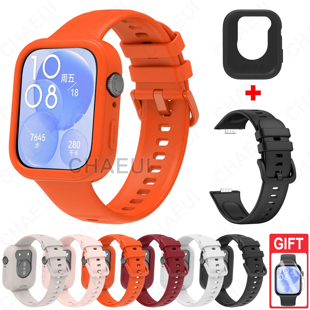 Pulseira De Silicone Com Capa De Substituição Para Huawei Watch Fit 5 4 Pro 3 2 / Huawei Watch Fit Special Edition