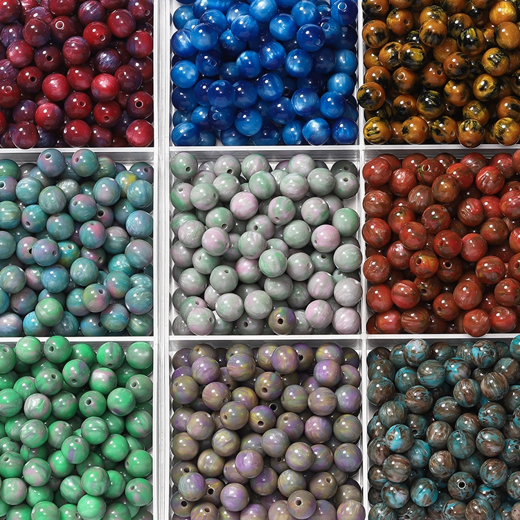 St. kunkka 10 /20 /50Pcs Contas Redondas de Resina Manchas de Duas Cores para a Fabricação de Jóias de Bricolagem em Oferta na Shopee