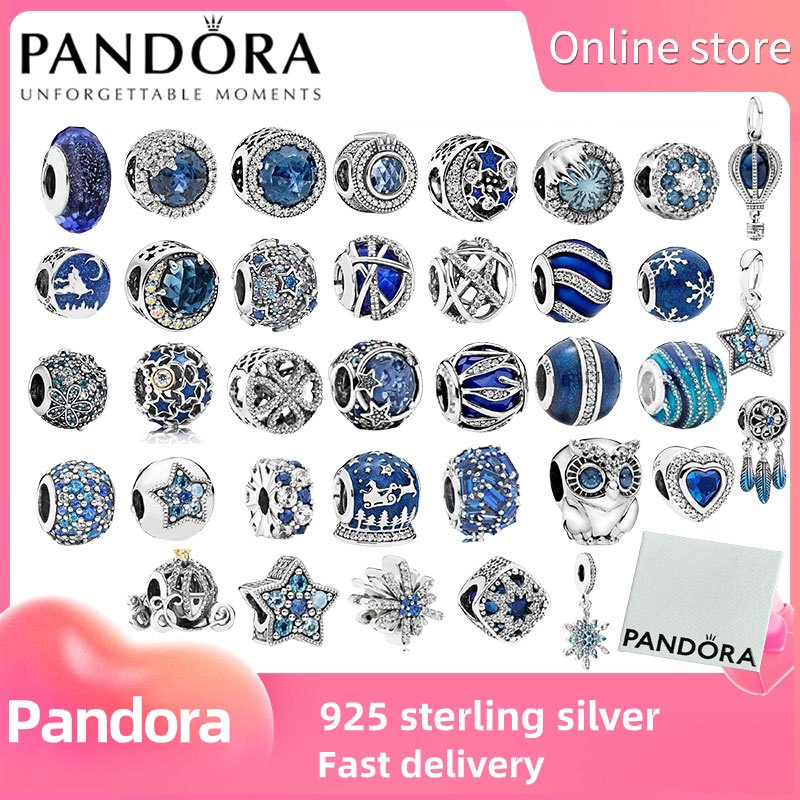 2024 O Mais Recente Acessório Quente Pandora S925 Silver Blue charm pendant Acessórios Atraentes Encaixe DIY Jóias De Charme Feminino