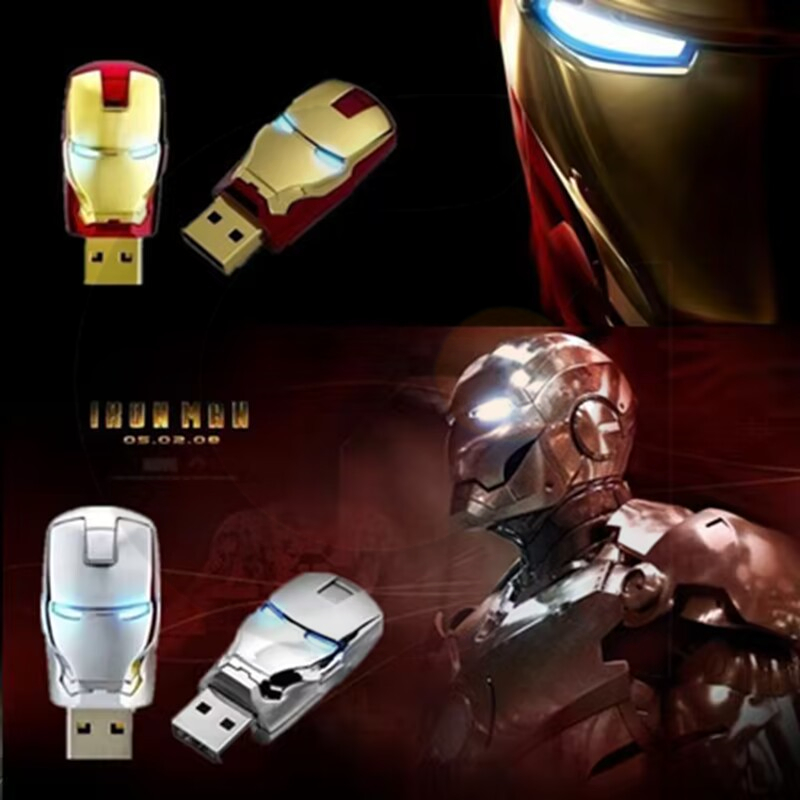 Criativo Ferro De Metal Homem Tila Flash Drive USB De Alta Velocidade Mini Memory Stick Plug and Play Universal 2.0 1GB 2GB 4GB 8GB 16GB 32GB 64GB 128GB 2TB Em Estoque