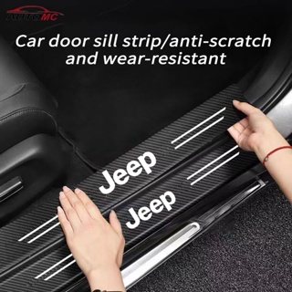 Jeep Adesivo para soleira de porta de carro Faixa decorativa de fibra de carbono para soleira Resistente A Arranhões Par em Oferta na Shopee