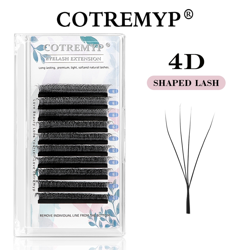 COTREMYP 4D W Shaped Eyelash Extension Premade Volume Fans Style Faux Mink Soft Easy Natural Fanning