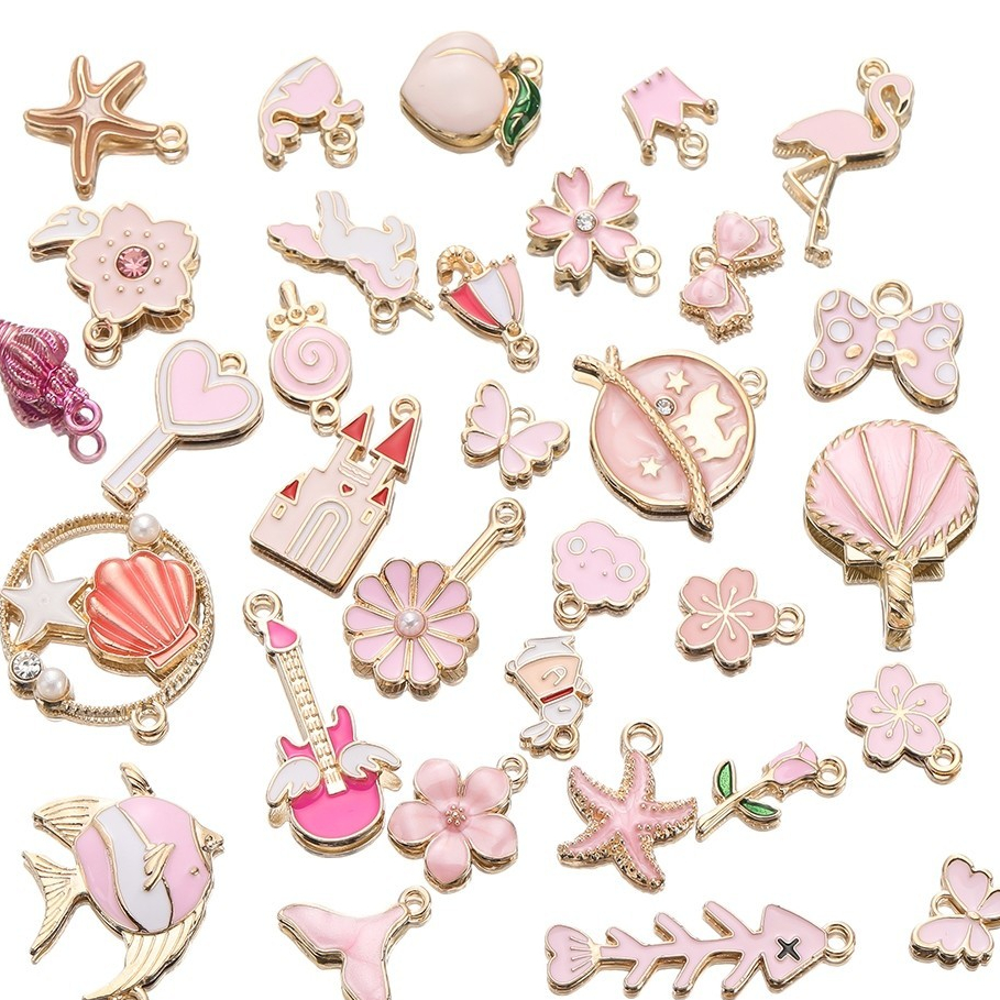 St.kunkka 10Pcs Pingente de esmalte Amuletos Vários estilos Material de liga Diy Pulseira De Joias em Oferta na Shopee