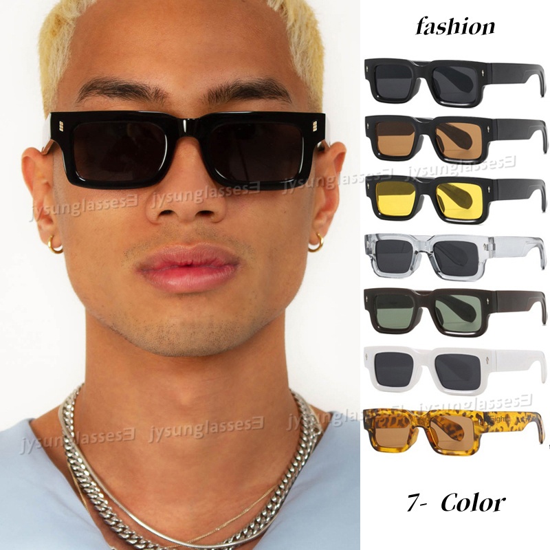 Europa E América Moda Novos Óculos Quadrados Y2K De Sol Retangulares Para Mulheres Homens Ciência Tecnologia Sentido Futuro Proteção Uv em Oferta na Shopee