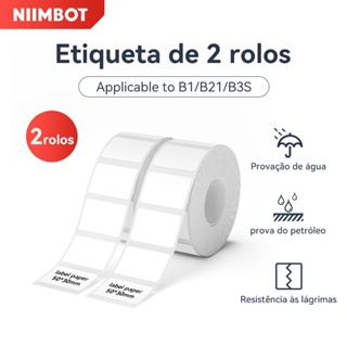 2 Rolos De Papel Etiqueta Branca Niimbot B21/B3S Preço Da Mercadoria De Roupas Autocolante De Alimentos À Prova D