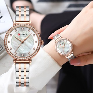CURREN Relógios Mulher Marca Original Moda Casual Negócios Desportivos De Aço Inoxidável Quartzo Impermeável 9087 X em Oferta na Shopee
