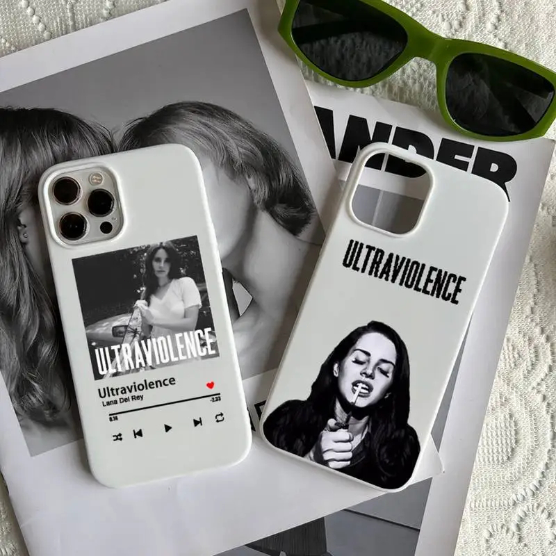 Lana Del Rey Cantor Kraft Capa De Telefone Para iPhone 17 16 15 14 Plus 11 12 13 mini pro MAX De Silicone Branco Macio