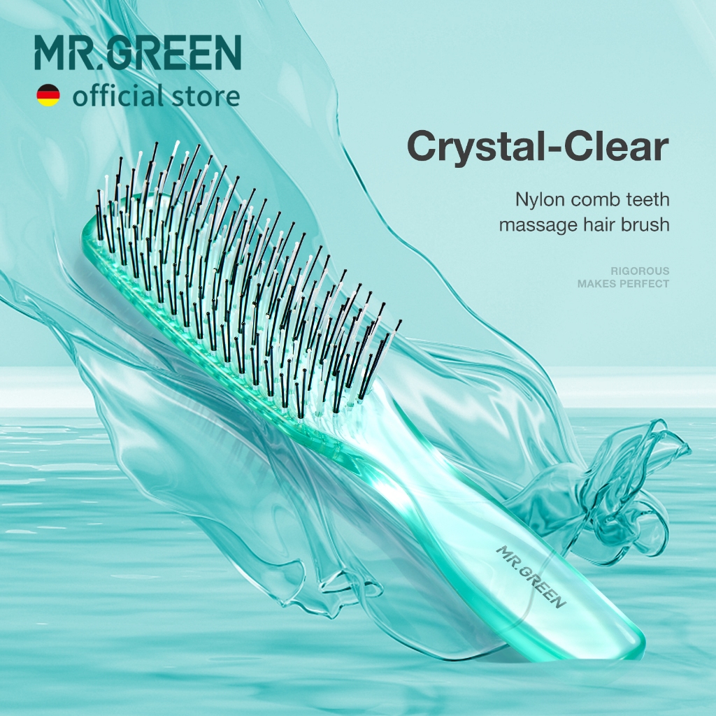MR.GREEN Hair Brush Crystal Scalp Massage Combs Volumizing Styling Ferramenta De Dentes Finos Para Cabelos Secos Longos Molhados Presente Mulheres em Oferta na Shopee