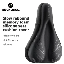 ROCKBROS Capa De Bicicleta Sela De Silicone Espessamento Alargamento Memória Algodão Almofada À Prova De Choque MTB Cadeira De Estrada Acessórios De Equipamento De Ciclismo