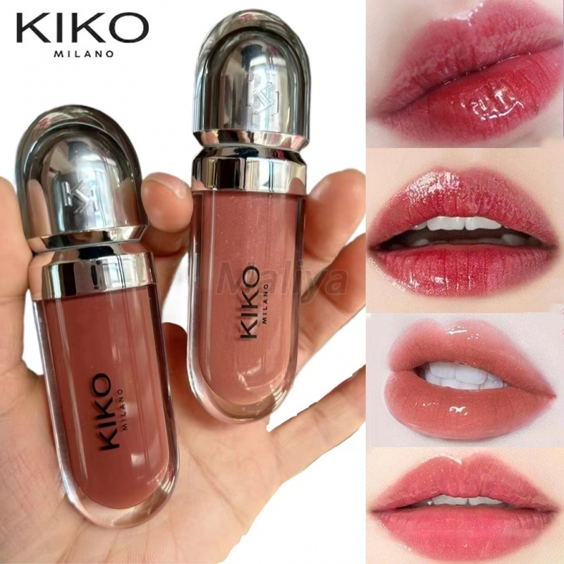 3D Kiko Lip Glaze de longa duração Hidratante Pérola Brilhante Lip Color Non Staying Cup