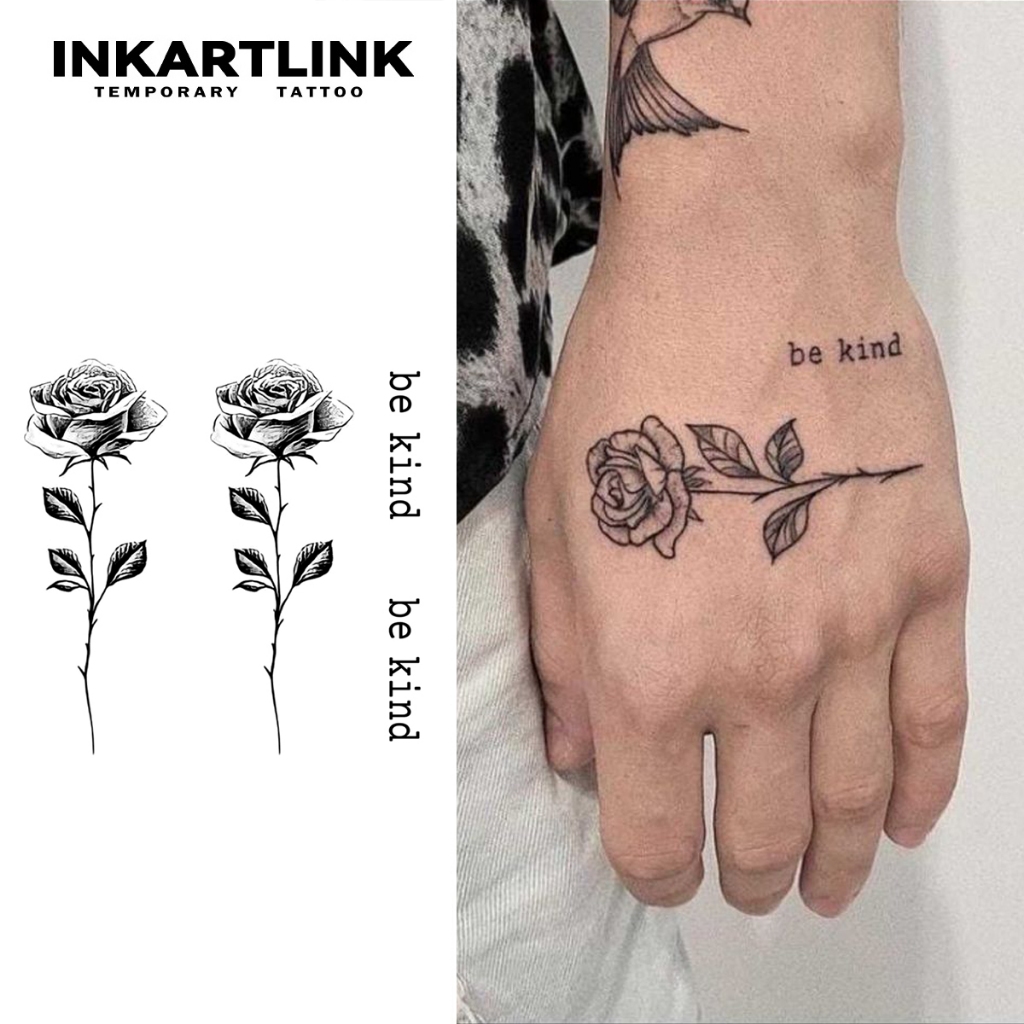 INKARTLINK Tatuagem De Tecnologia Inovadora , Adesivos Temporários De , Falsa , À Prova D'água , Aparência real , Elementos Vegetais , Rosas Suco , Presentes Para Meninas