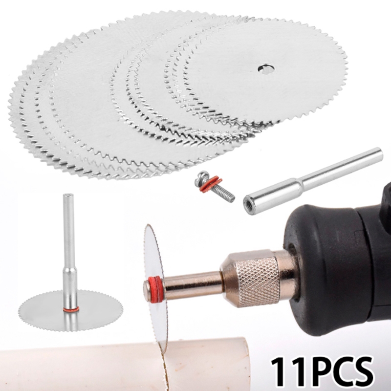 11pcs Mini Lâmina De Serra Circular Disco De Corte De Aço Inoxidável Para Cortador De Metal Dremel Ferramenta Rotativa