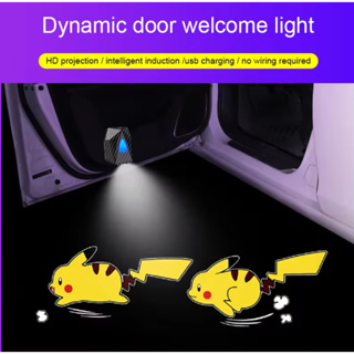 Luz De Advertência Da Atmosfera Porta Do Carro Dinâmica Projetor Pikachu Recarregável De Boas-Vindas Lâmpada Decorativa em Oferta na Shopee