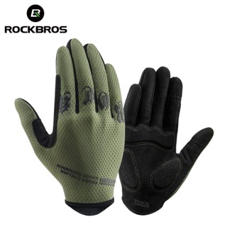 Luvas De Ciclismo ROCKBROS Com Tela Sensível Ao Toque Respirável Dedo Completo À Prova De Choque Elásticas Antiderrapantes MTB Para De Estrada em Oferta na Shopee