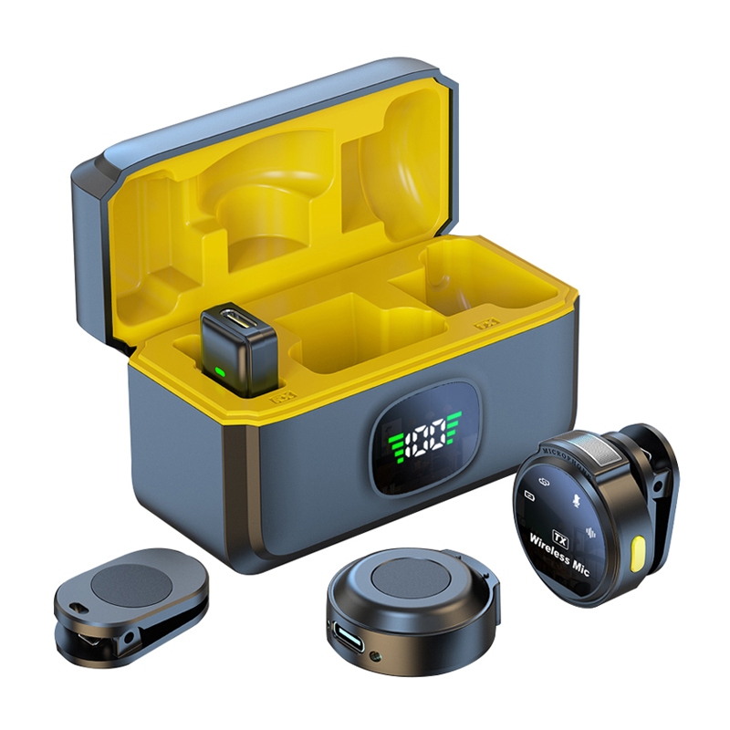 Microfone Sem Fio Lavalier Cancelamento Magnético De Ruído De Lapela Para iPhone/Android T...