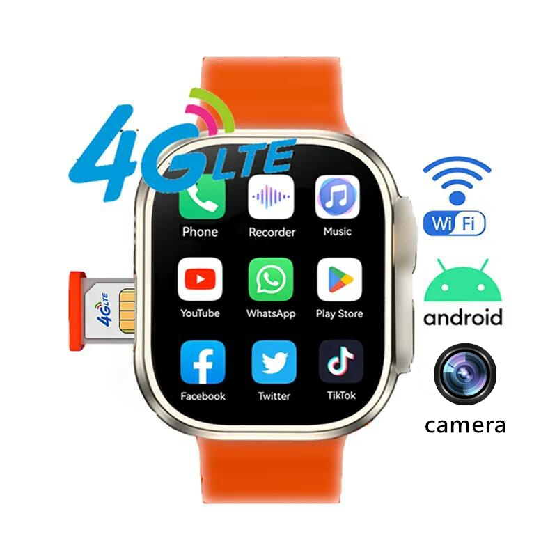 Smartwatch Com Chip Relógio 4G C90 Max Com SIM E Wifi Câmera GPS Vídeo Android Watch 4G Card Chamada Telefônica Ultra 9 Smartwatch À Prova D'água Para Crianças Homens Mulheres DW89 X8 FYKV