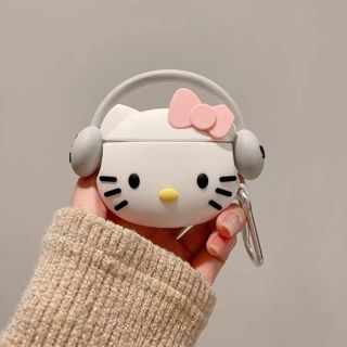 Música 3D Hello Kitty Cat AirPods Pro3 Capa Para 4 Pro2 À Prova De Choque De Silicone Macio Desenho Animado De Fone De O em Oferta na Shopee