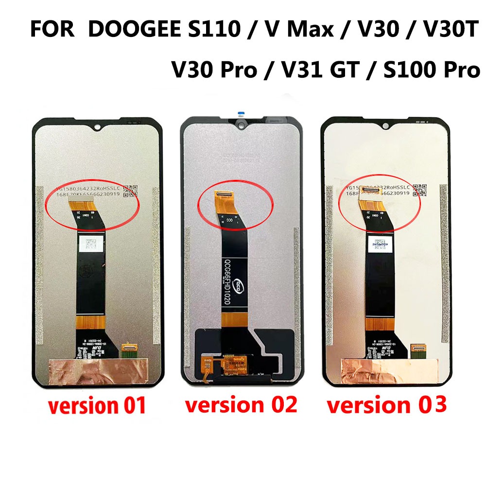 Para DOOGEE S100/S100 PRO V30 V30T V31 GT S110 V MAX V30 Visor LCD + Substituição Da Montagem Tela Sensível Ao Toque S 100 Peças De Reparo Cola