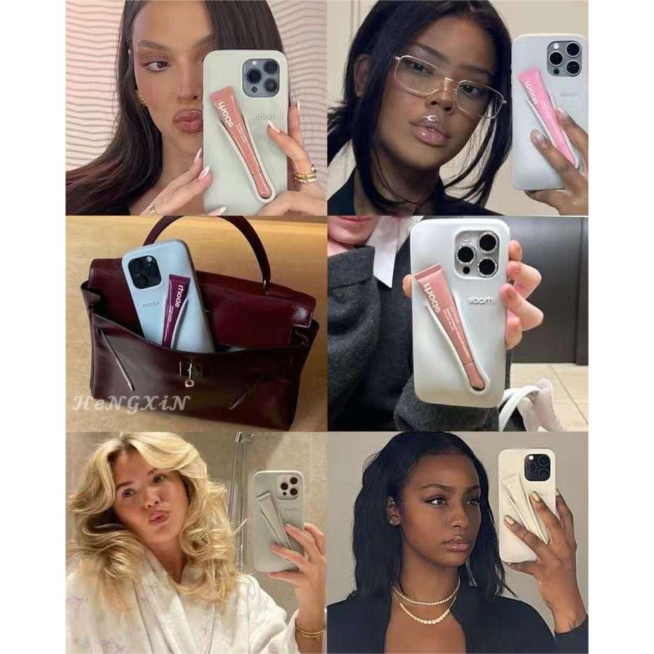 Capa Para Telefone Rhode Creative Lipstick Adequada iPhone 15 PRO MAX Silicone Anti-Gotas i11 12 13 14 PLUS Macia