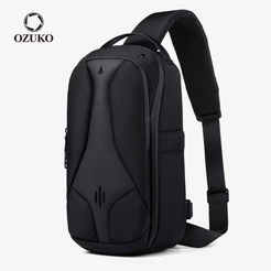 OZUKO Sacos De Grande Capacidade Para Homens Da Moda Ombro Com Vários Bolsos À Prova D'água Funda O Exterior