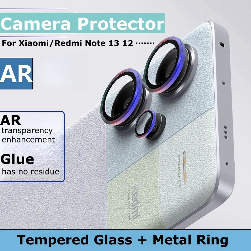 Película De Lente De Vidro Temperado 2 Peças/3 Para Redmi Note 14 Pro/13/12 Plus Speed Protetor Câmera 12 +