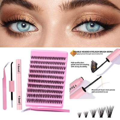 200Bundles Conjunto De Pestanas Individuais Com Cola 30D Extensão De Mink Volume 30D Cluster Faux Eyelashes