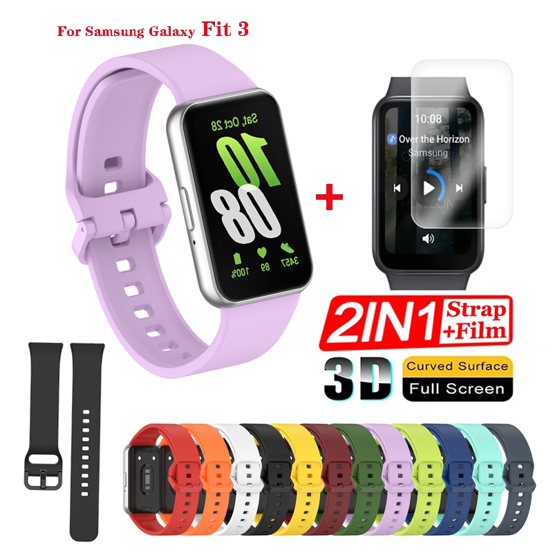 Para Samsung Galaxy Fit 3 Fit3 2 Em 1 Faixa De Alça De Silicone + 3PCS Protetor 
