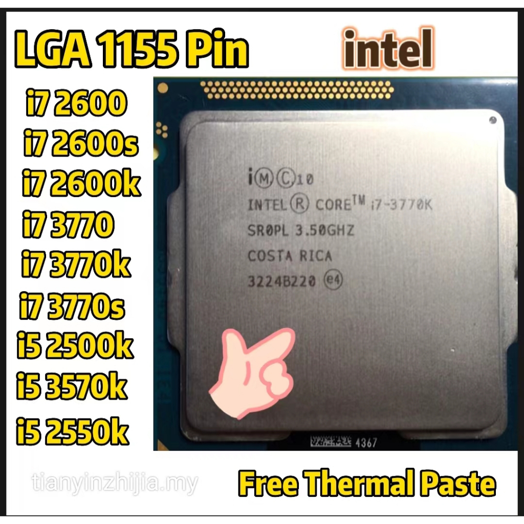 ⚡️ Intel i7 2600 2600S 2600K 3770 3770K 3770S i5 2500K 2550K 3570K Processador De CPU Quad-core LGA 1155