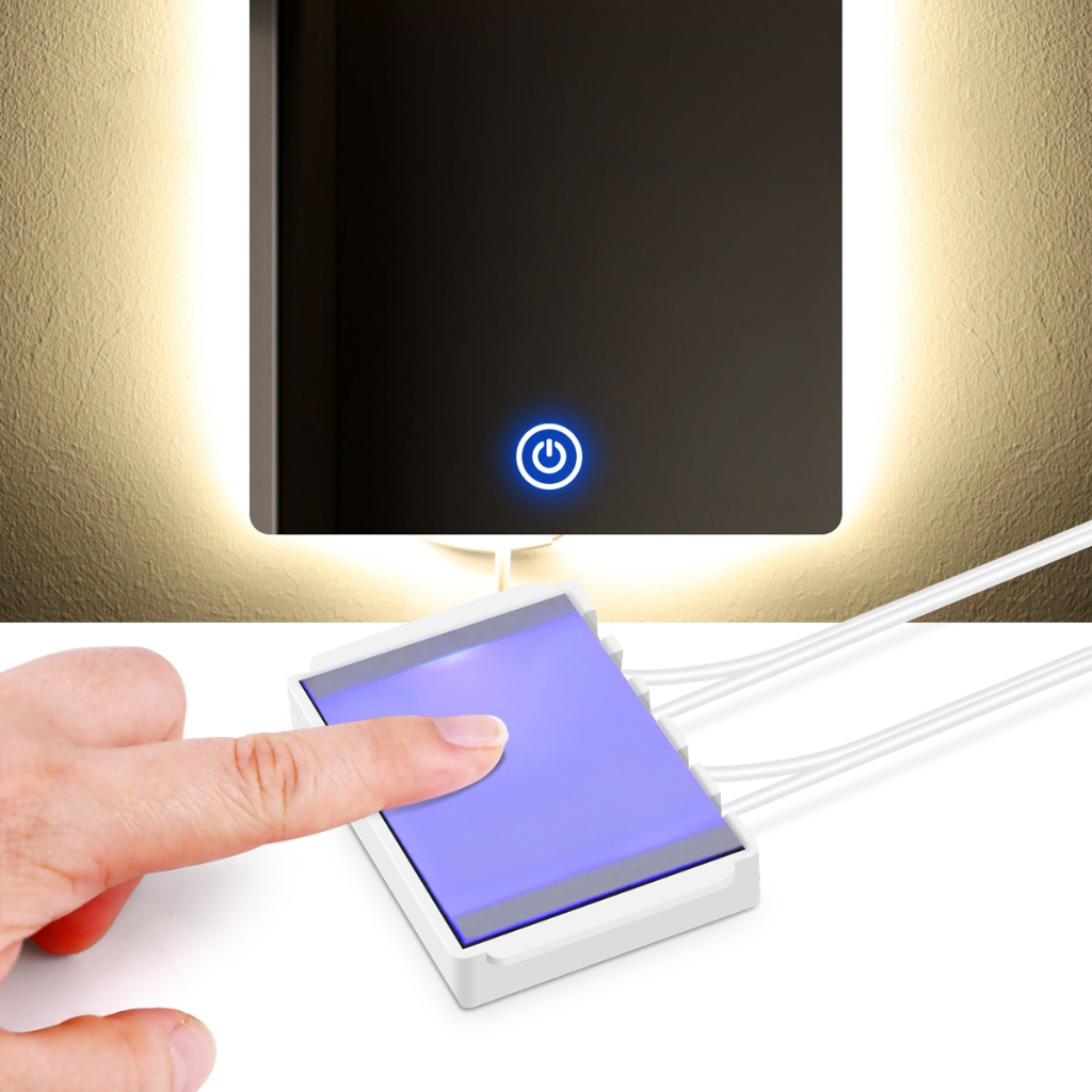 DC12V-24V 60W Espelho De Banheiro Interruptor LED Dimmer CCT Sensor De Toque Ajustável Para Decoração De Luz De Maquiagem