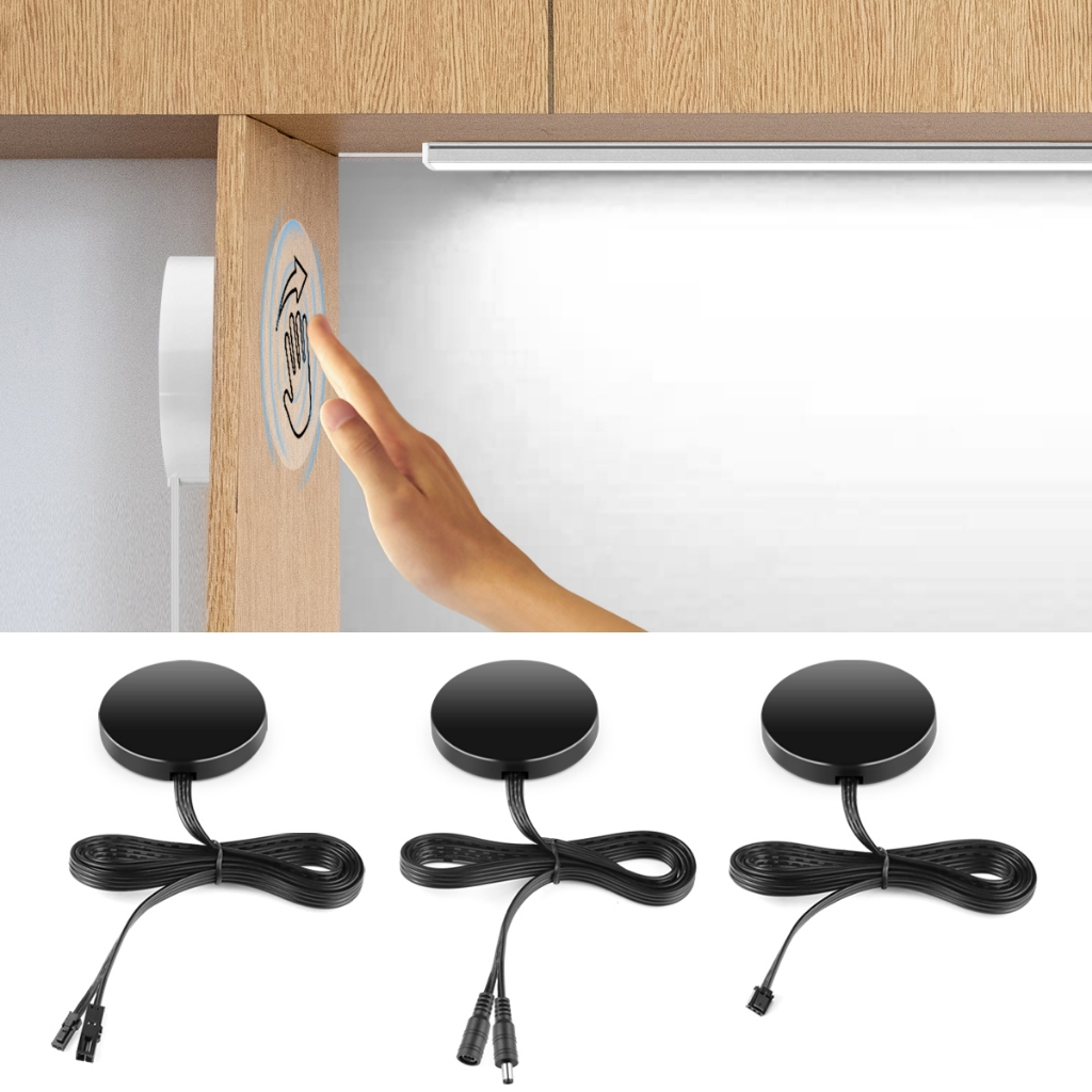 Penetrable 25mm Espelho De Madeira Interruptor LED De Toque Dimmer 12V-24V 60W De Varredura Manual Dimmable Switch DIY Shelf Showcase Lighting