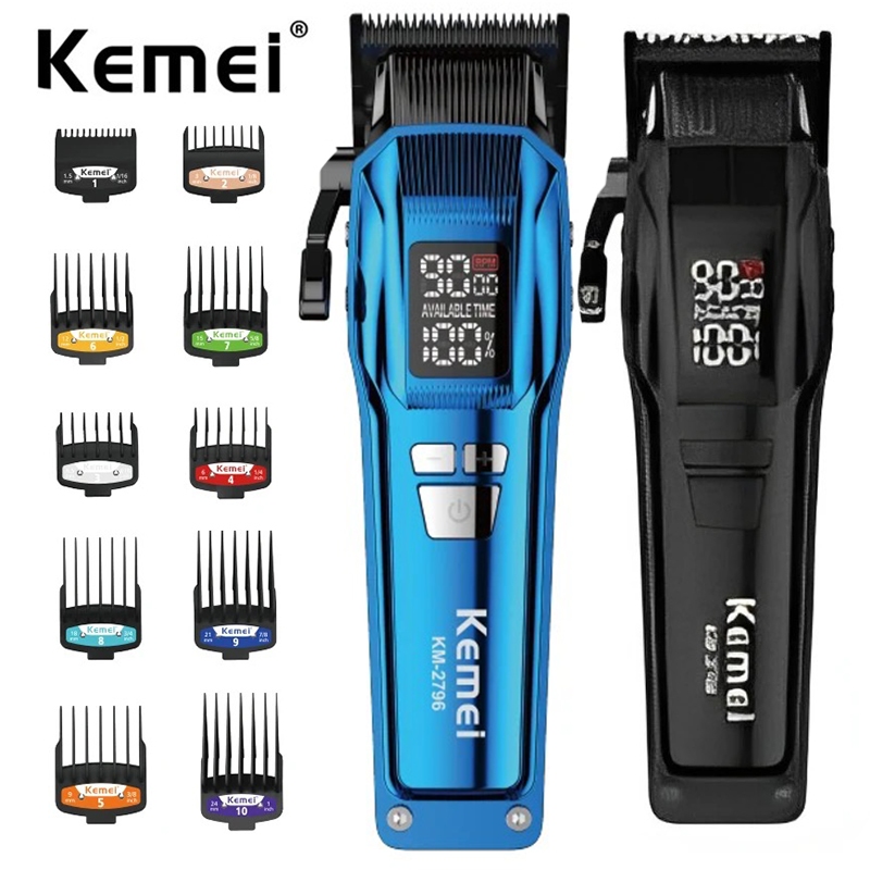 Cortador De Cabelo Kemei 2796 Barber Hair Clipper Professional 9000 RPM Motor Brushless Fade Haircut Máquina De Corte Elétrico Para Homens em Oferta na Shopee