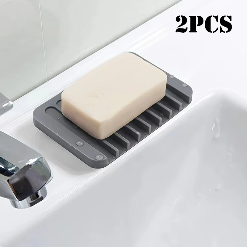 1/2pcs Saboneteira De Silicone Bandeja De Drenagem De Prato Banho Porta