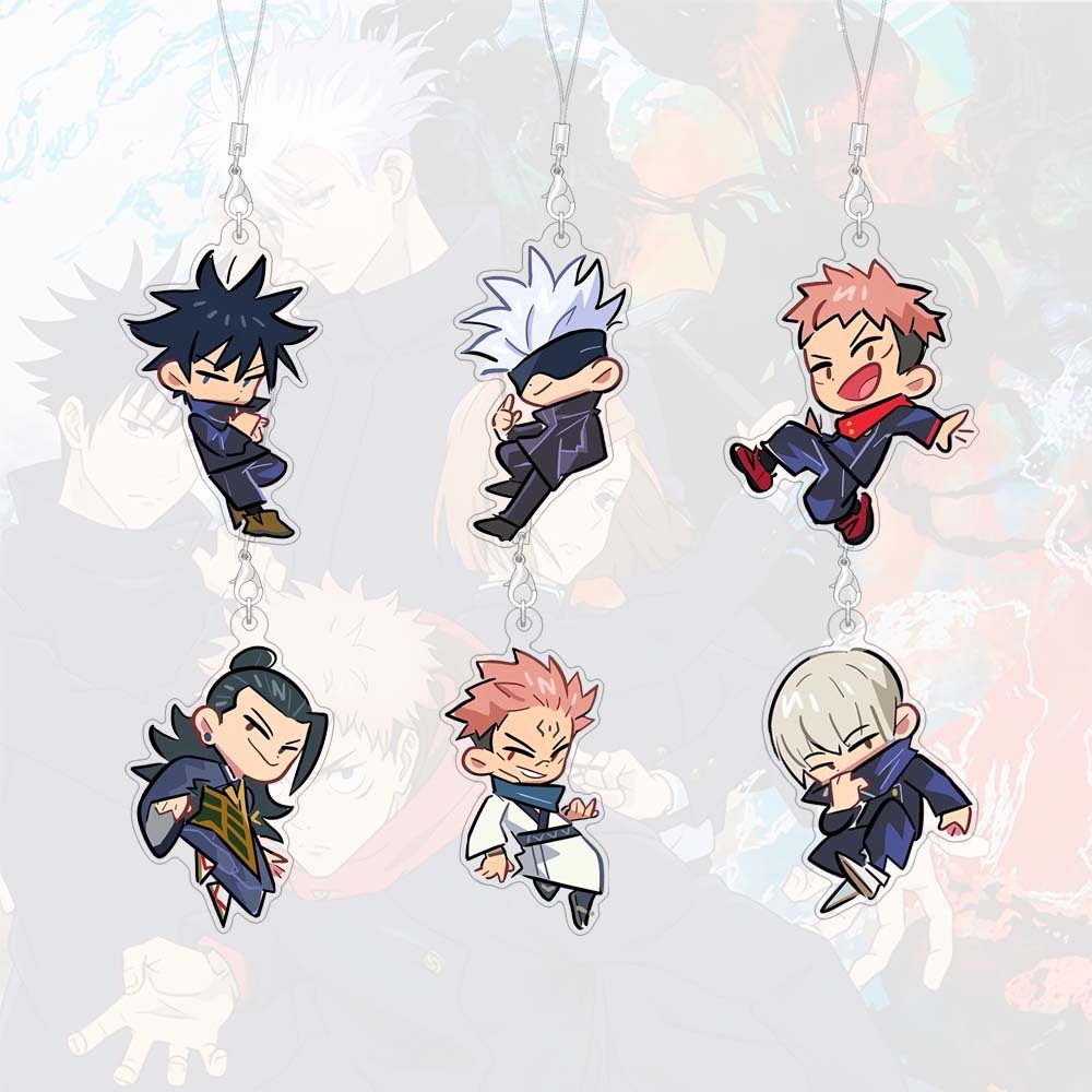 Alças Telefônicas Jujutsu Kaisen Animação Periférica Versão Q Pingente Acrílico Cartoon em Oferta na Shopee