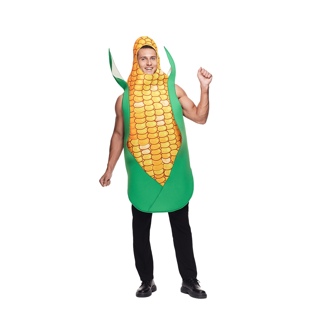 Traje De Milho Adulto Homens Engraçado Festa De Halloween Mascote De Frutas E Vegetais Cosplay Carnaval Performance De Palco Vestido De Fantasia — imagem 2 de 2